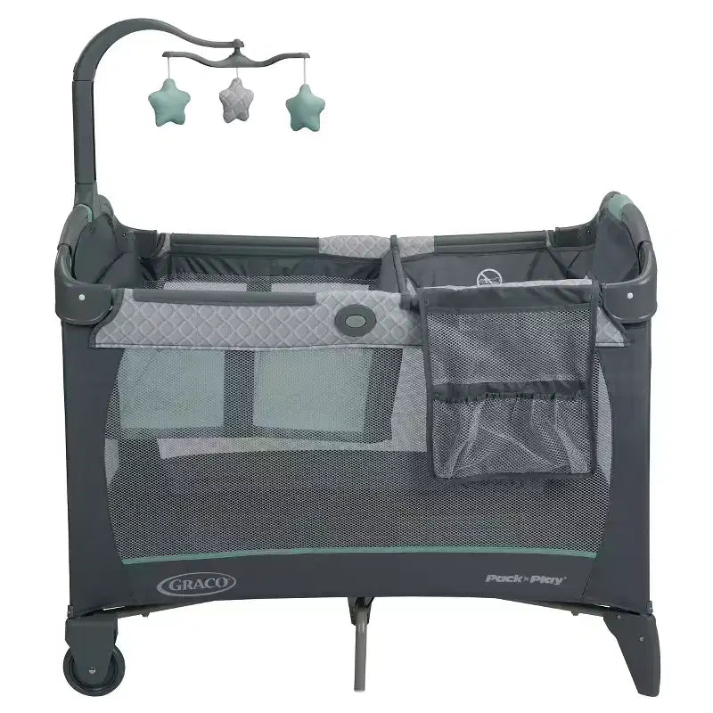Parc Pack 'n Play Change 'n Carry : Roues verrouillables, Table à langer, Mobile pour bébé, Sac de transport