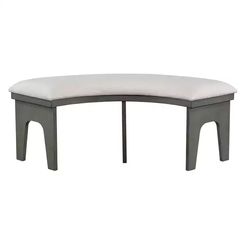Ensemble de salle à manger 5 pièces « Charme rustique », comprenant une table ronde, 3 chaises rembourrées et un banc incurvé, pour salle à manger ou cuisine
