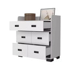 Commode de chambre avec double tiroir et 4 tiroirs simples, Armoire de rangement en bois avec tiroirs, Organisateur pour salon et couloir