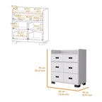 Commode de chambre avec double tiroir et 4 tiroirs simples, Armoire de rangement en bois avec tiroirs, Organisateur pour salon et couloir