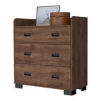 Commode de chambre avec double tiroir et 4 tiroirs simples, Armoire de rangement en bois avec tiroirs, Organisateur pour salon et couloir