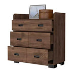 Commode de chambre avec double tiroir et 4 tiroirs simples, Armoire de rangement en bois avec tiroirs, Organisateur pour salon et couloir