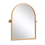 Miroir d'appoint mural arqué à angle droit, cadre en métal doré, 36 x 24 x 2