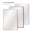 Miroir mural rectangulaire noir en aluminium à bords fins et à angle droit de 91 x 61 x 1,5 cm