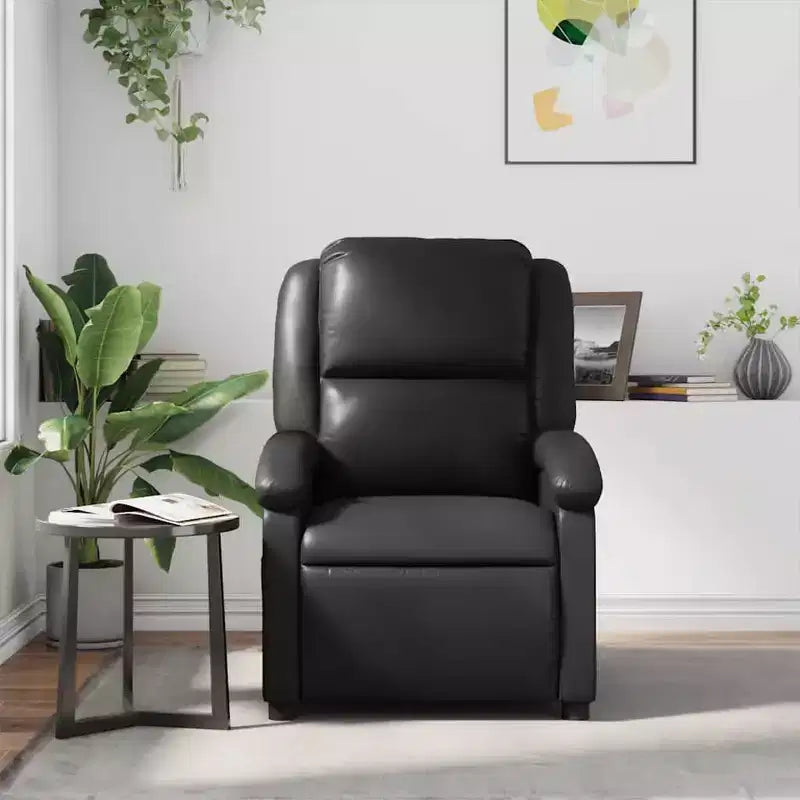 Fauteuil de massage inclinable noir - Dossier et repose-pieds réglables pour une relaxation optimale