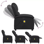 Fauteuil de massage inclinable noir - Dossier et repose-pieds réglables pour une relaxation optimale