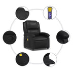 Fauteuil de massage inclinable noir - Dossier et repose-pieds réglables pour une relaxation optimale