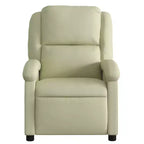 Fauteuil inclinable à oreilles, canapé-lit inclinable, mobilier d'assise en cuir véritable – crème, manuel, à pousser, sans massage