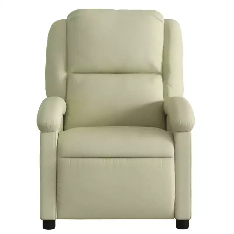 Fauteuil inclinable à oreilles, canapé-lit inclinable, mobilier d'assise en cuir véritable – crème, manuel, à pousser, sans massage