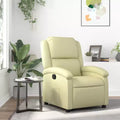 Fauteuil inclinable à oreilles, canapé-lit inclinable, mobilier d'assise en cuir véritable – crème, manuel, à pousser, sans massage