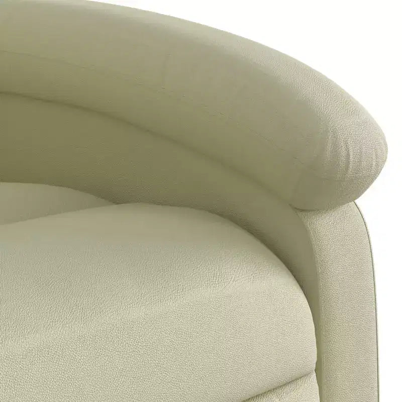 Fauteuil inclinable à oreilles, canapé-lit inclinable, mobilier d'assise en cuir véritable – crème, manuel, à pousser, sans massage