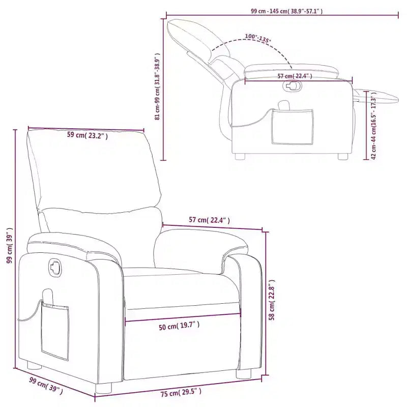 Fauteuil Inclinable de Massage Simili Cuir Noir, Métal, Contreplaqué, Individuel