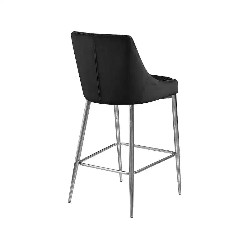 Tabouret en velours noir, lot de 2