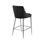 Tabouret en velours noir, lot de 2