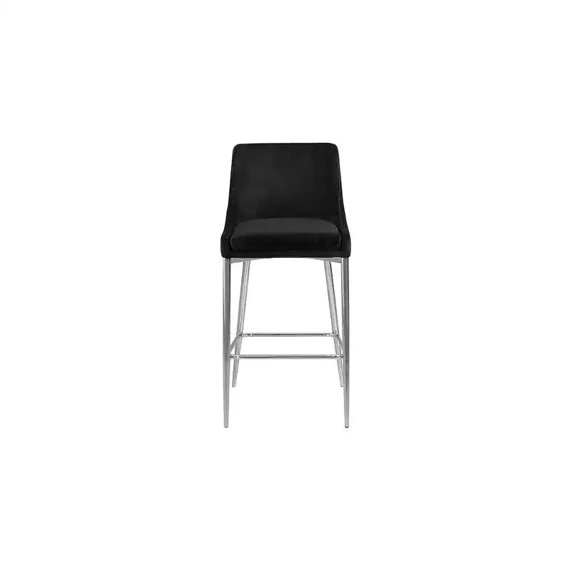 Tabouret en velours noir, lot de 2