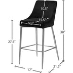 Tabouret en velours noir, lot de 2