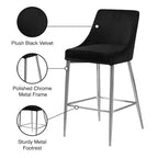 Tabouret en velours noir, lot de 2
