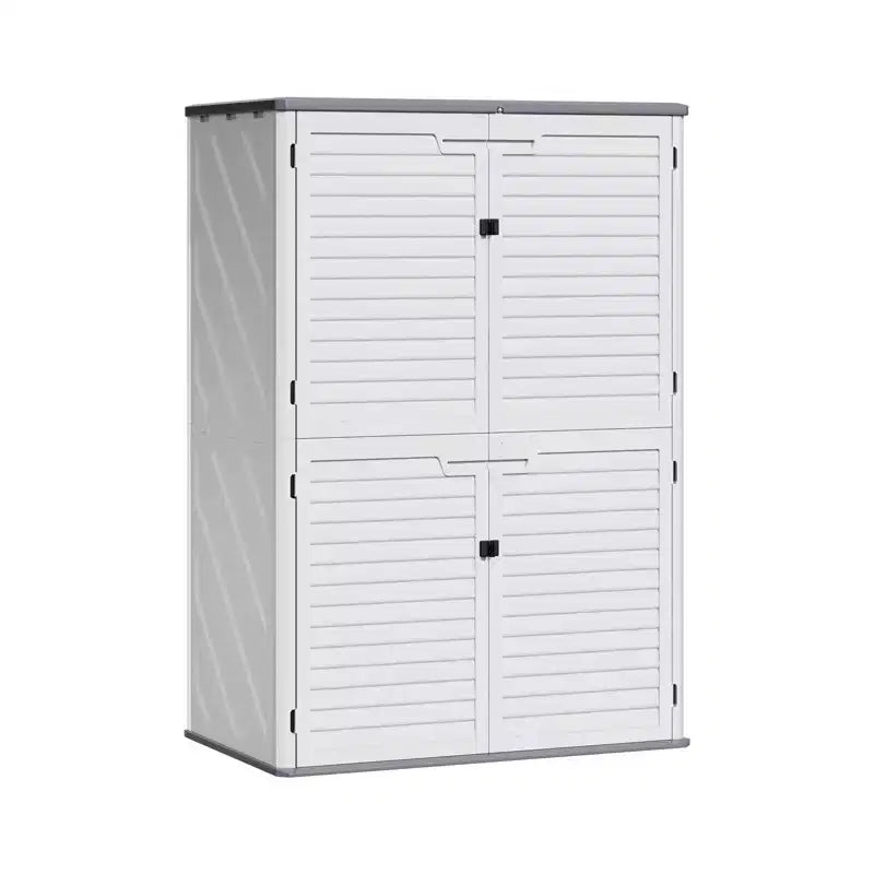 Abri de jardin en résine, 64 pieds cubes. Armoire de rangement extérieure étanche pour garage, outils, coussins de canapé, rangement extérieur