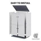 Abri de jardin en résine, 64 pieds cubes. Armoire de rangement extérieure étanche pour garage, outils, coussins de canapé, rangement extérieur