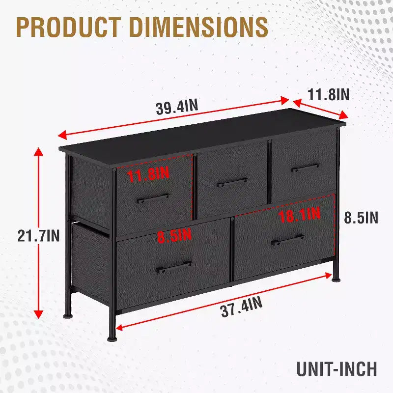 Commode en tissu 5/8/9 tiroirs, Grand meuble de rangement pour chambre à coucher, salon