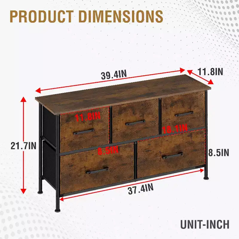 Commode en tissu 5/8/9 tiroirs, Grand meuble de rangement pour chambre à coucher, salon