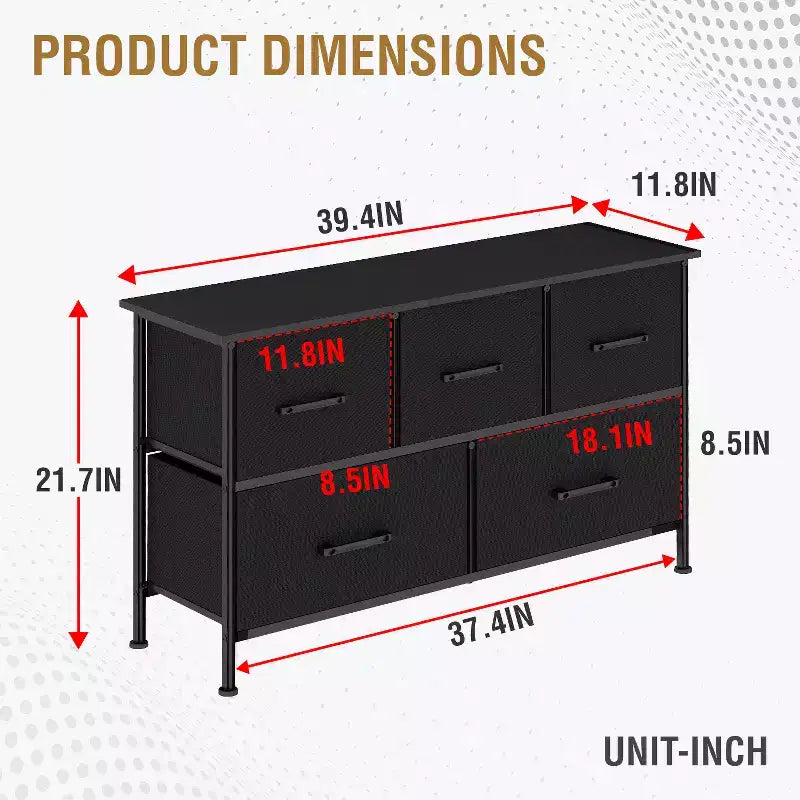 Commode en tissu 5/8/9 tiroirs, Grand meuble de rangement pour chambre à coucher, salon