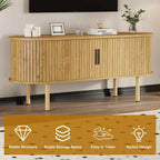 Meuble TV de 120 cm, Meuble TV moderne avec portes coulissantes et rangements, pour Salon, Chambre