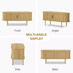 Meuble TV de 120 cm, Meuble TV moderne avec portes coulissantes et rangements, pour Salon, Chambre