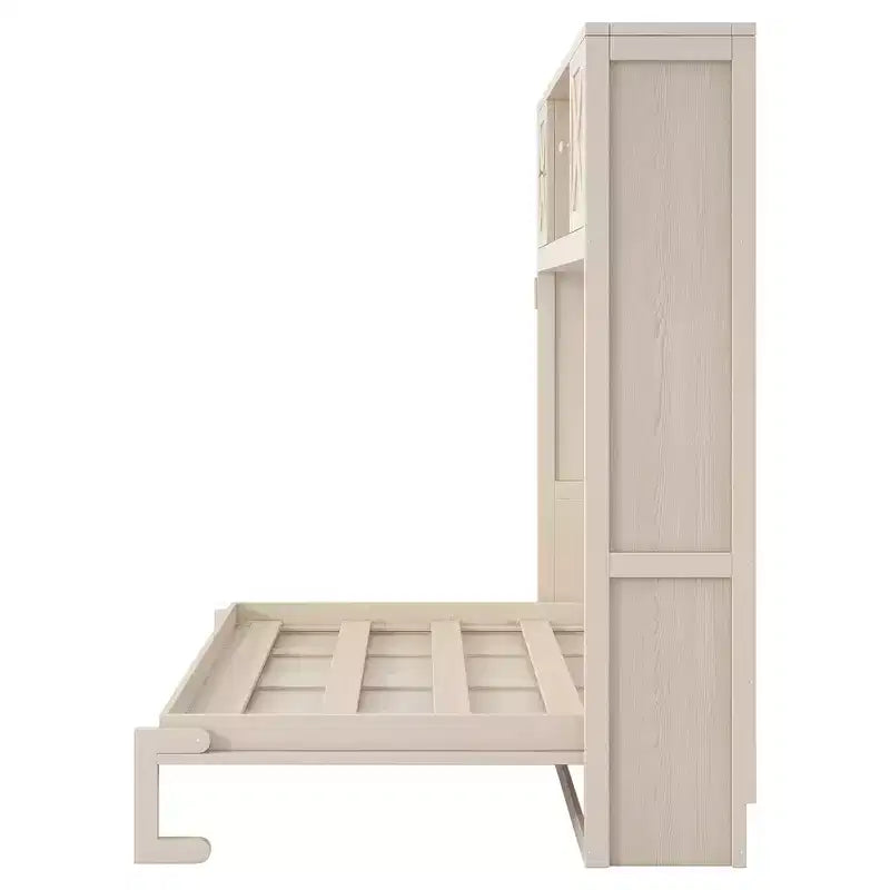 Lit escamotable grand format avec armoires de rangement