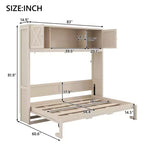 Lit escamotable grand format avec armoires de rangement