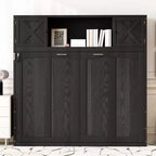 Lit escamotable grand format avec armoires de rangement