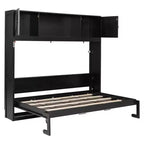 Lit escamotable grand format avec armoires de rangement