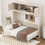 Lit escamotable grand format avec armoires de rangement