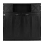 Lit escamotable grand format avec armoires de rangement