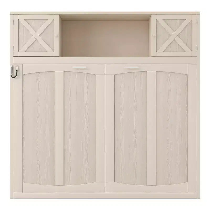 Lit escamotable grand format avec armoires de rangement