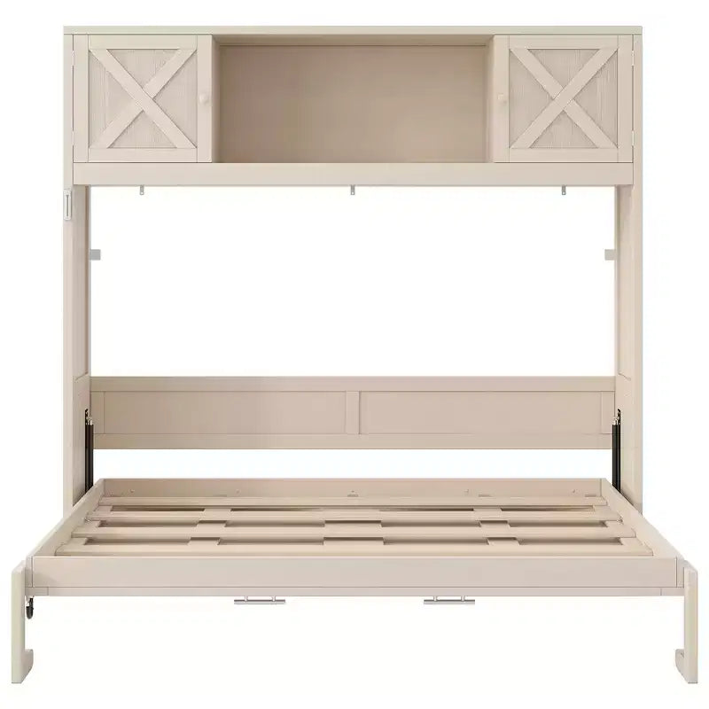 Lit escamotable grand format avec armoires de rangement
