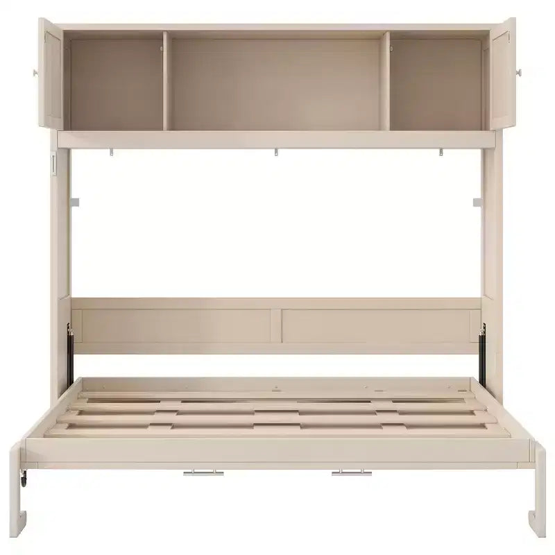 Lit escamotable grand format avec armoires de rangement