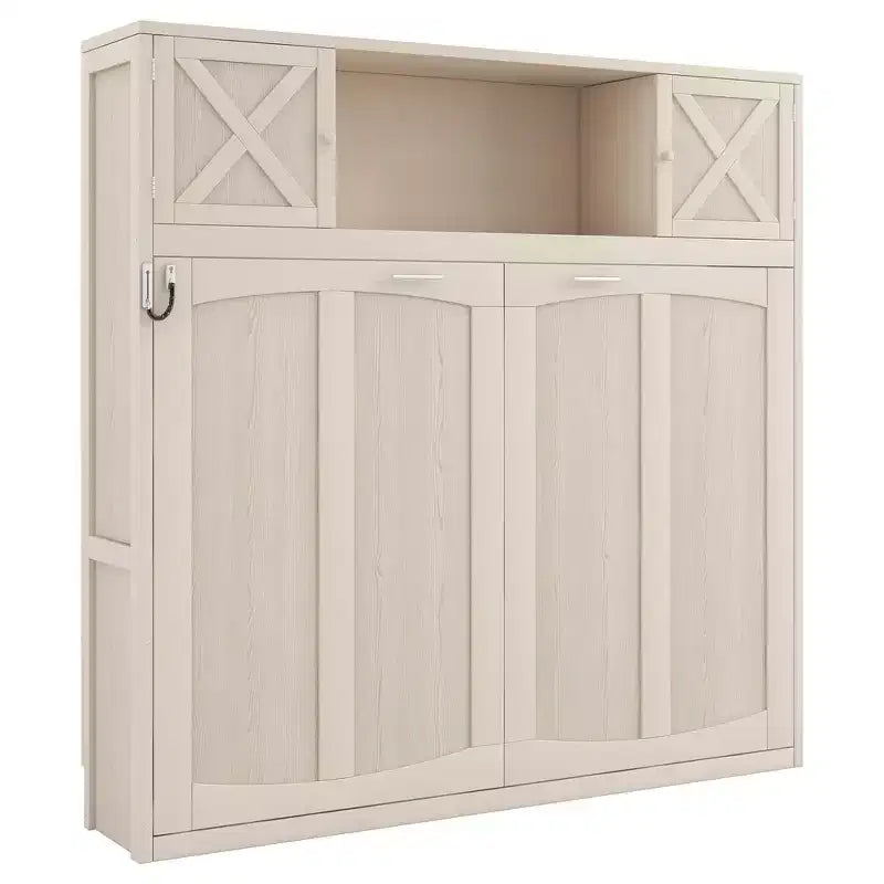 Lit escamotable grand format avec armoires de rangement
