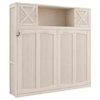 Lit escamotable grand format avec armoires de rangement