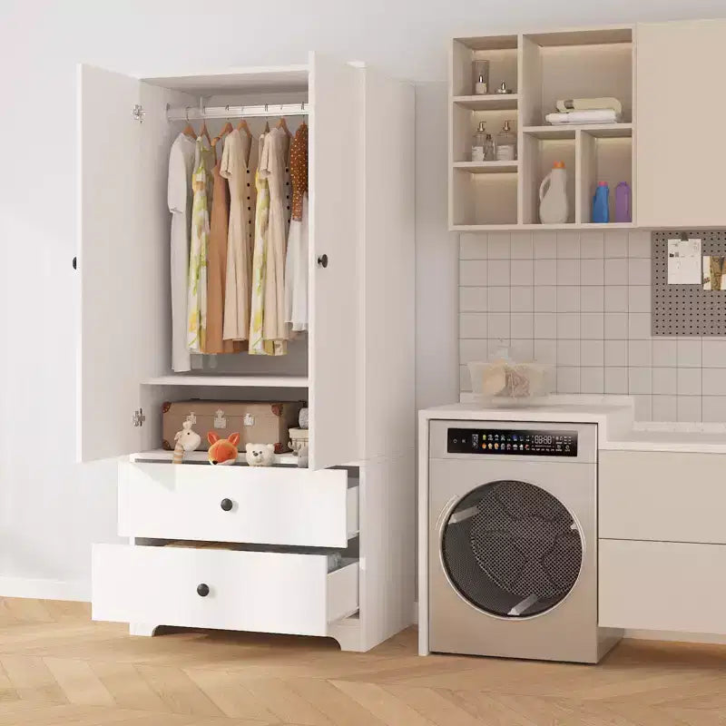 Armoire de rangement à 2 portes, buffet/bahut à panneaux plats en MDF pour chambre, salle à manger et maison