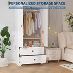 Armoire de rangement à 2 portes, buffet/bahut à panneaux plats en MDF pour chambre, salle à manger et maison