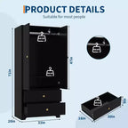 Armoire de rangement à 2 portes, buffet/bahut à panneaux plats en MDF pour chambre, salle à manger et maison