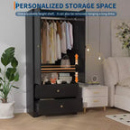 Armoire de rangement à 2 portes, buffet/bahut à panneaux plats en MDF pour chambre, salle à manger et maison