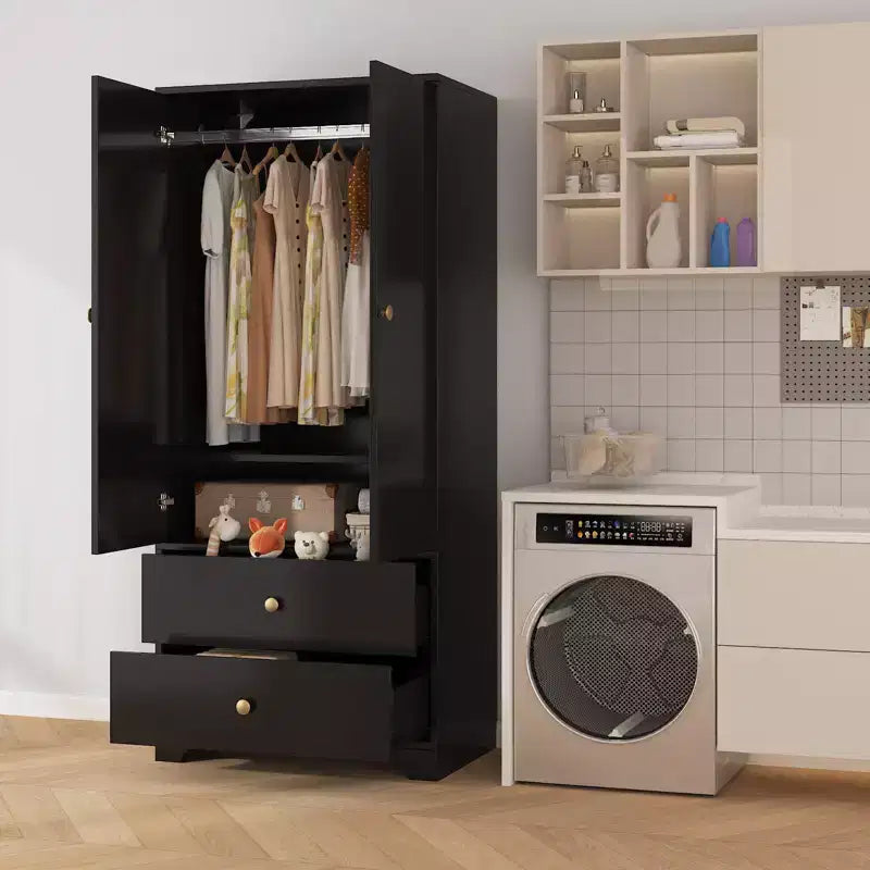 Armoire de rangement à 2 portes, buffet/bahut à panneaux plats en MDF pour chambre, salle à manger et maison