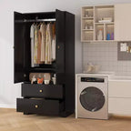 Armoire de rangement à 2 portes, buffet/bahut à panneaux plats en MDF pour chambre, salle à manger et maison