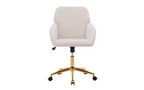 Chaise de bureau ergonomique de luxe, chaise de bureau à domicile en velours avec base en métal plaqué or, chaise pivotante réglable, chaise de coiffeuse
