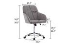Chaise de bureau ergonomique de luxe, chaise de bureau à domicile en velours avec base en métal plaqué or, chaise pivotante réglable, chaise de coiffeuse
