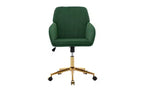 Chaise de bureau ergonomique de luxe, chaise de bureau à domicile en velours avec base en métal plaqué or, chaise pivotante réglable, chaise de coiffeuse