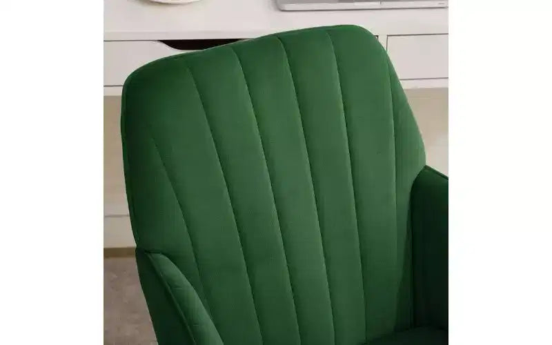 Chaise de bureau ergonomique de luxe, chaise de bureau à domicile en velours avec base en métal plaqué or, chaise pivotante réglable, chaise de coiffeuse