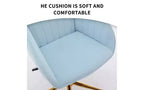Chaise de bureau ergonomique de luxe, chaise de bureau à domicile en velours avec base en métal plaqué or, chaise pivotante réglable, chaise de coiffeuse